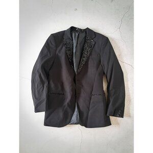 BOOHOO Man Black Sequin Trim Suit Blazer Size 42